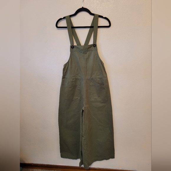 easel Denim - Easel Jumper Overalls Wide Leg Olive Green Size Small